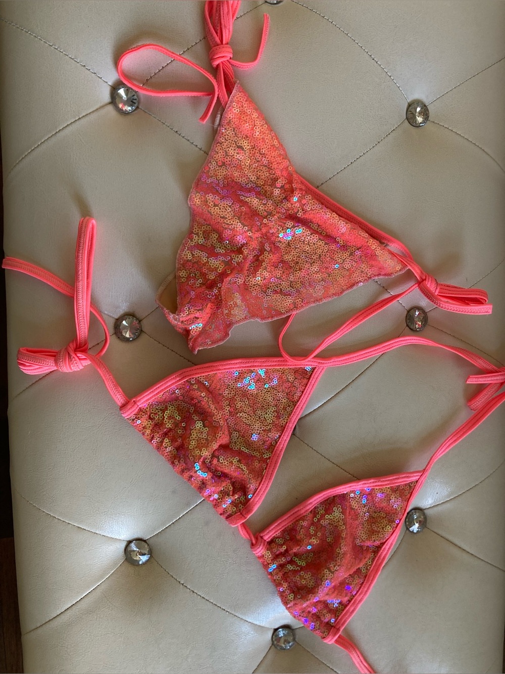 Pink shinny bikini